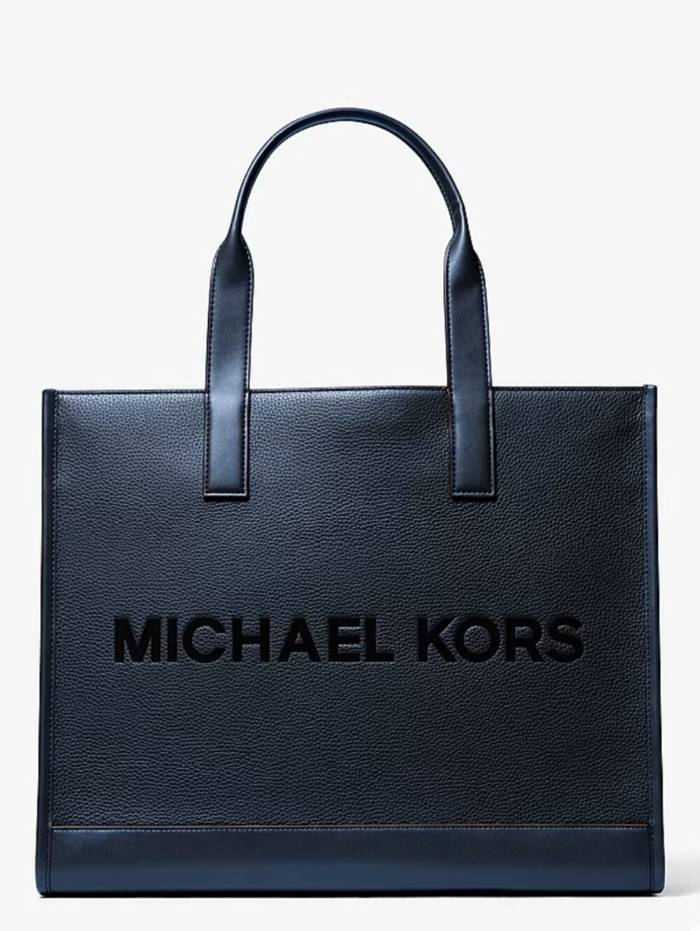 Cooper Logo Embossed Pebbled Leather Tote Bag